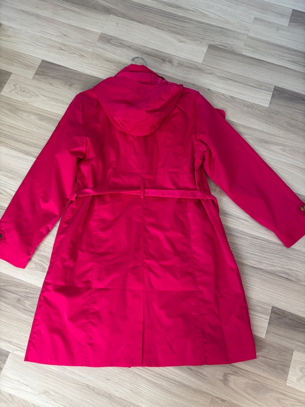 Chico's Hot Pink Belted Trench Coat Size 12/14 NWOT - Picture 12 of 13